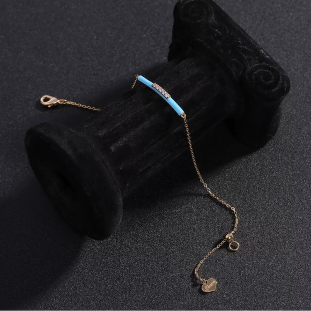 NWT turquoise enamel bar bracelet(s), gold